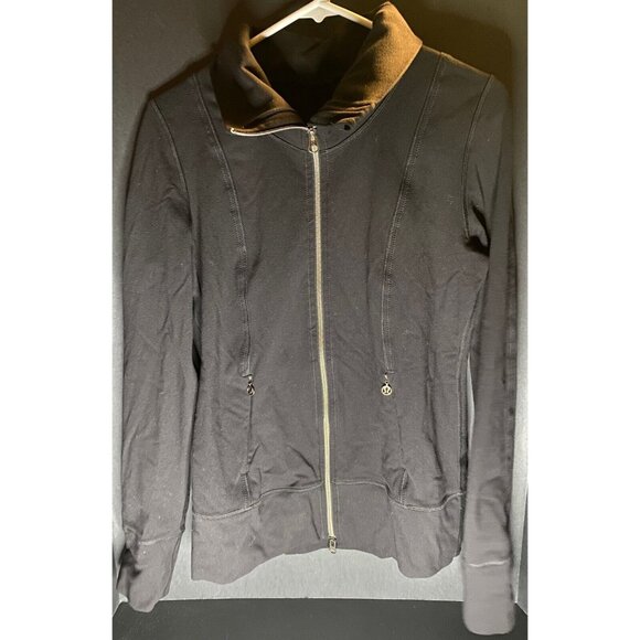 Lululemon Black Womens 8 Lycra Full Zip Athletic Yoga Jacket - Picture 1 of 7
